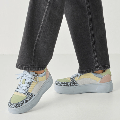 Tamaris - 83715 Comfort Platform Trainers, Blue Multi 1